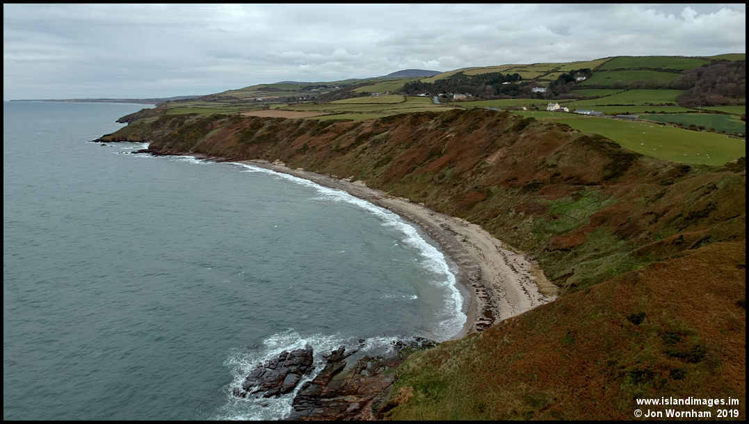 Aerial view of White Strand, Isle of Man 2/12/19